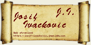 Josif Ivačković vizit kartica